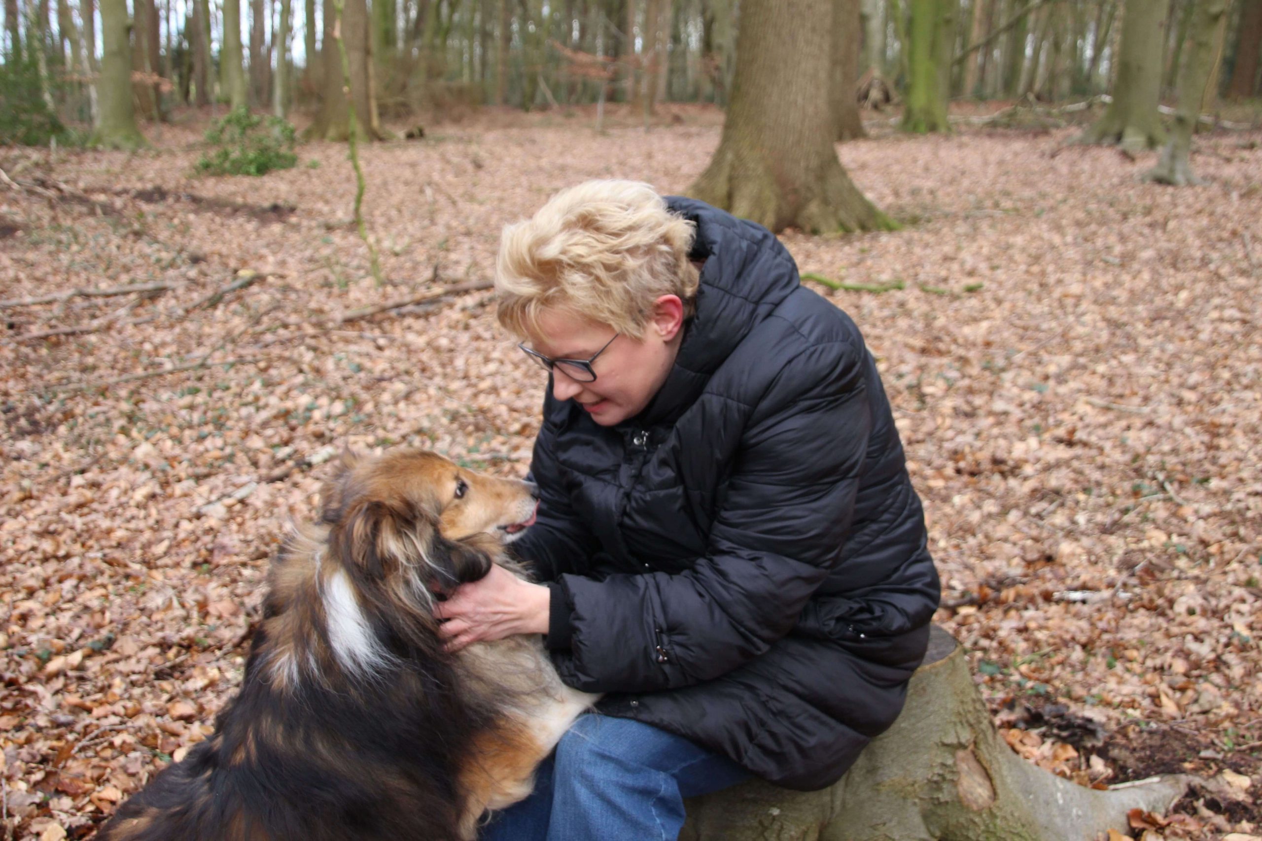 Nicole mit Sheltie Tierkommunikation: Nicole im Gespräch mit einem Sheltie